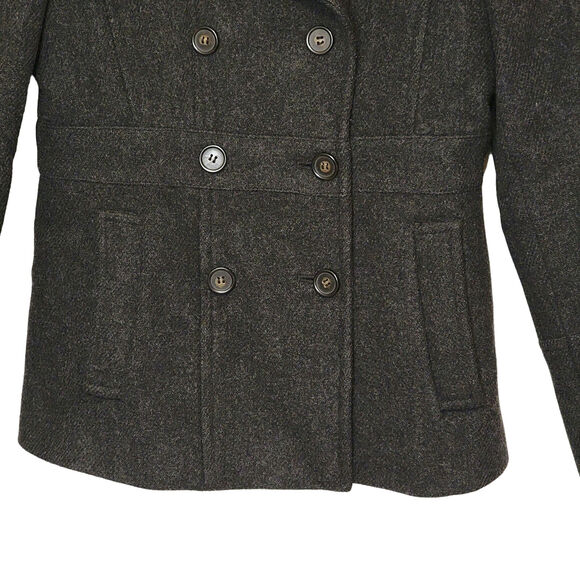 J Crew Stadium Cloth by Nello Gori Peacoat Double Breasted Wool Gray Size 4 - Picture 8 of 16